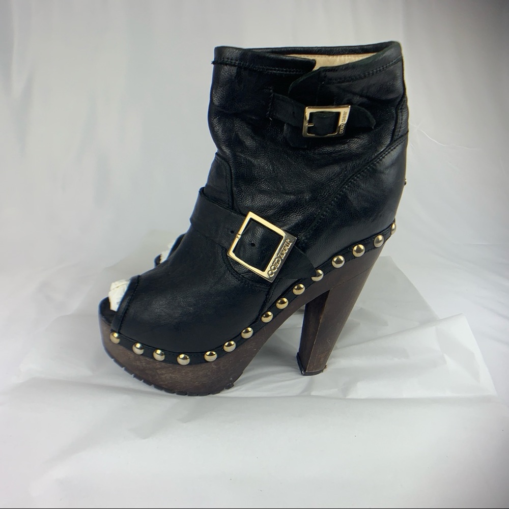 Jimmy Choo Black leather Platform Heels size 39